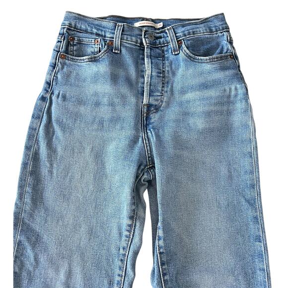 Levis Jeans Womens 28 Wedgie Straight Button Fly Pants Blue Denim 28x27 - Picture 2 of 6